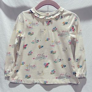 12-18 month long sleeve 100% cotton snap closure back top